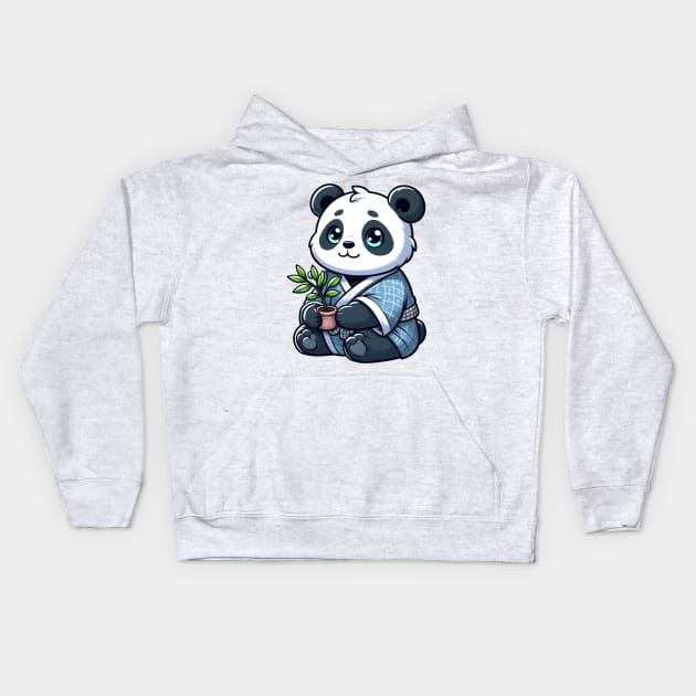Panda botanist Kids Hoodie by Japanese Fever